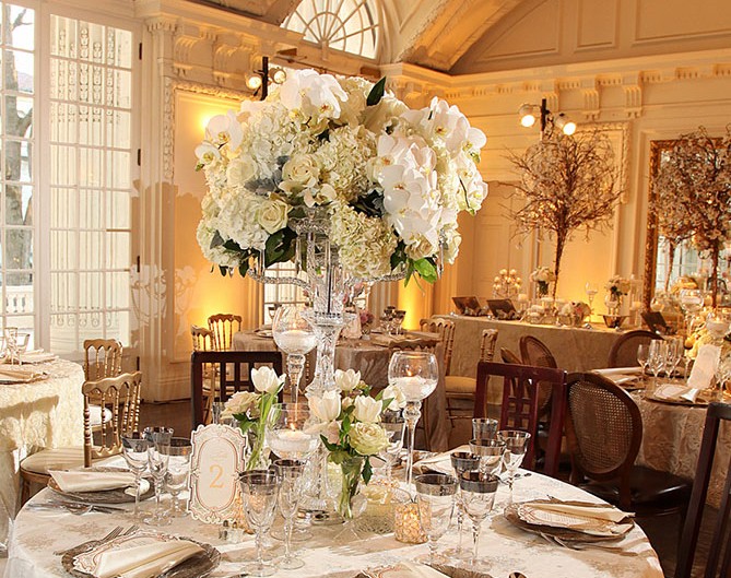 Elegant table decor with vase.